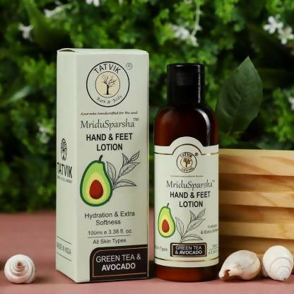 Tatvik Ayurveda Mridusparsha Hand & Feet Lotion (Green Tea & Avocado)  Grab2Buy Tatvik Ayurveda Grab2Buy