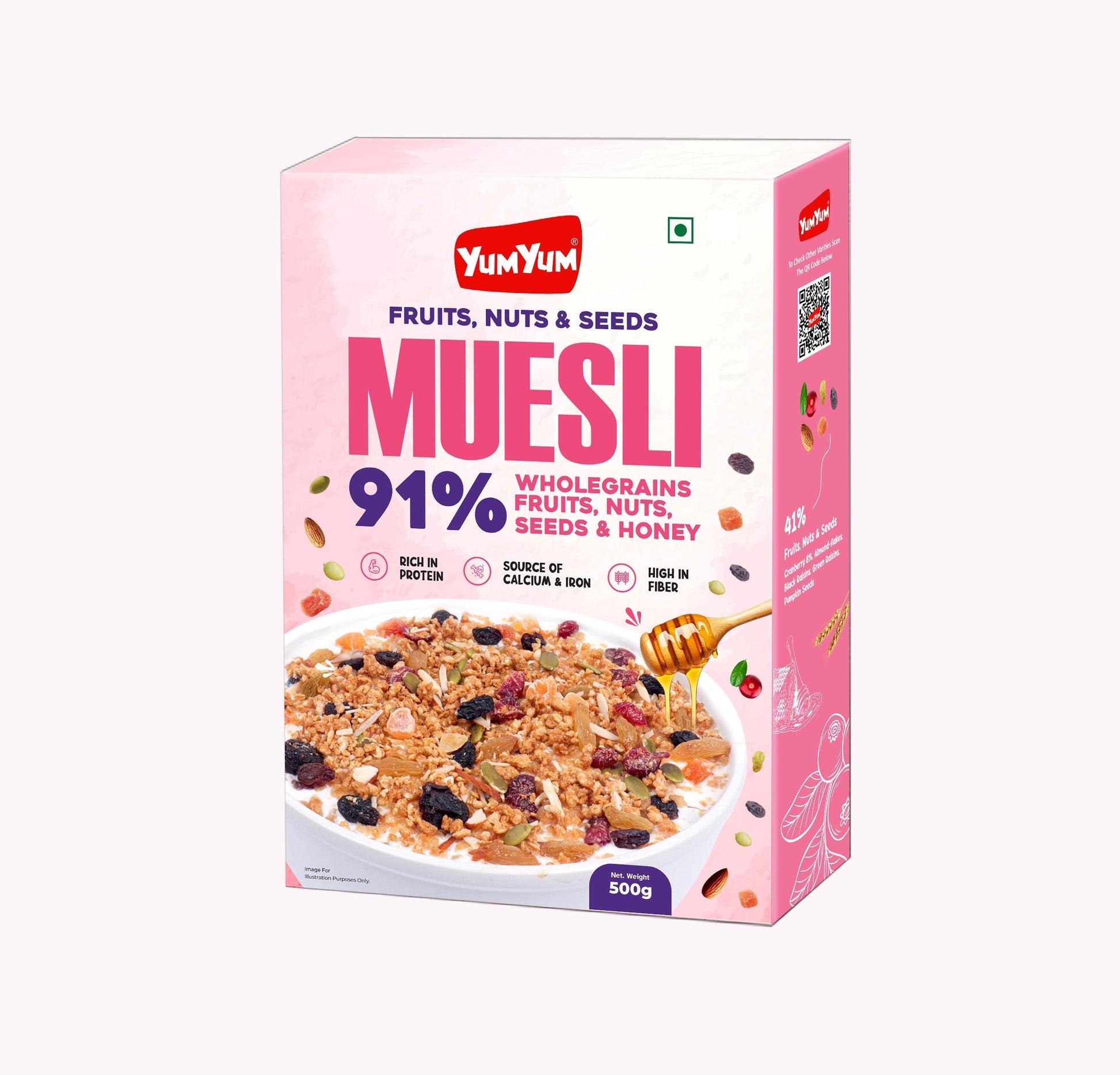 Yum Yum Fruits, Nuts & Seeds Honey Muesli Box  Grab2Buy Yum Yum Grab2Buy
