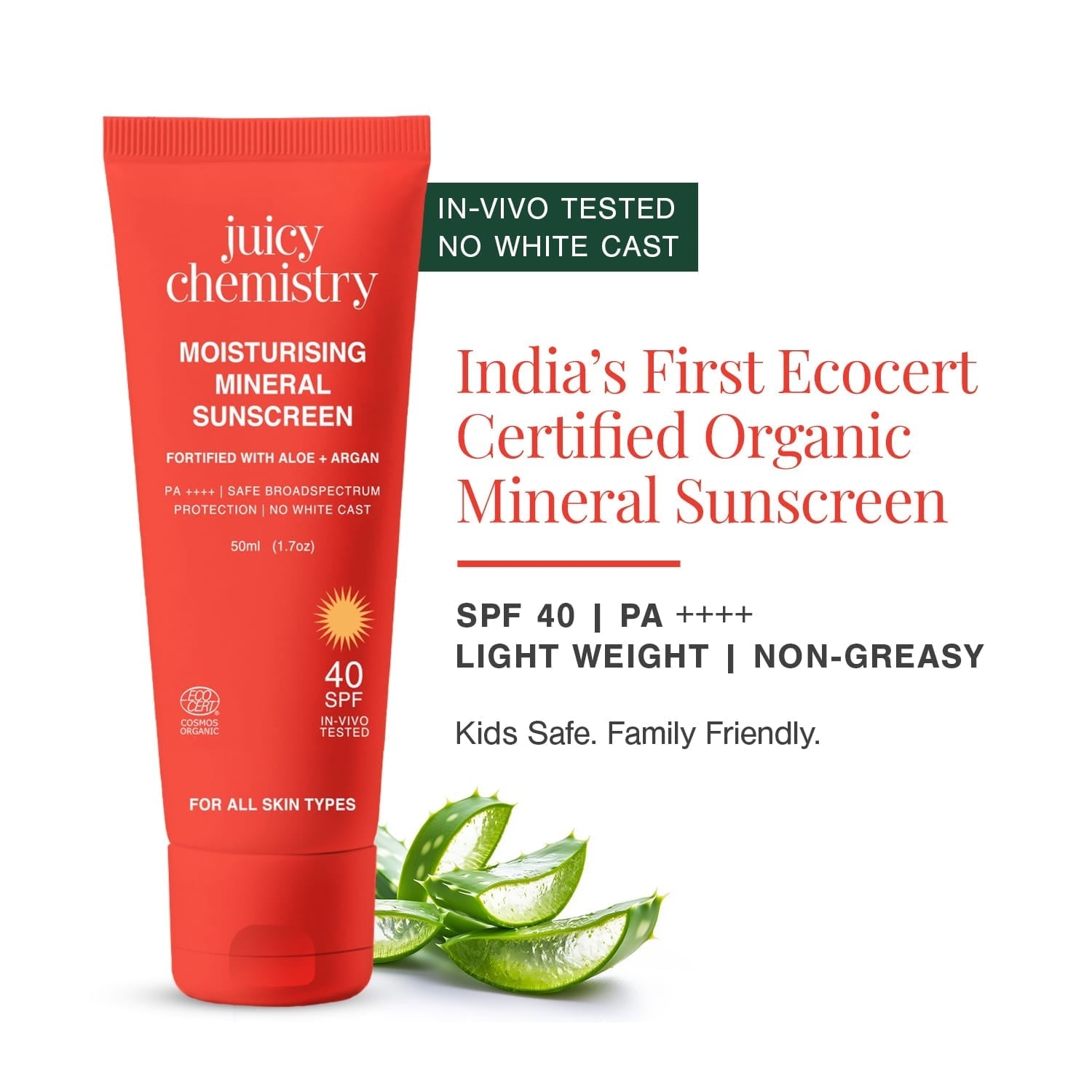 Moisturising Mineral Sunscreen" to "Mineral Sunscreen SPF 40 — Certified Organic 