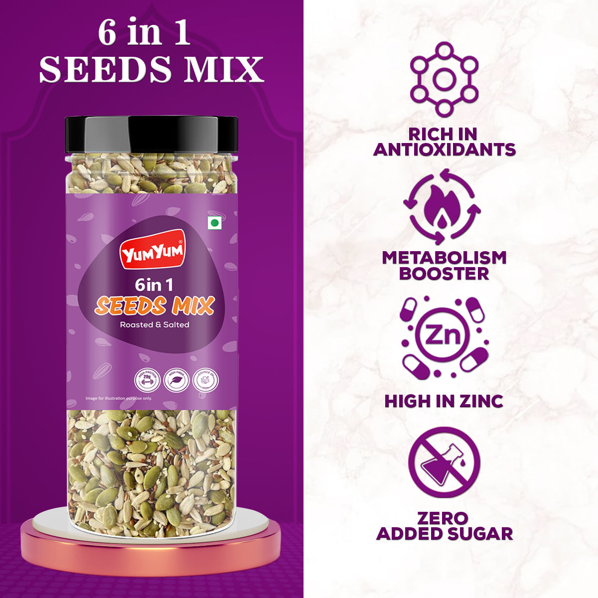 Yum Yum 6 In 1 Seeds Mix Jar  Grab2Buy Yum Yum Grab2Buy