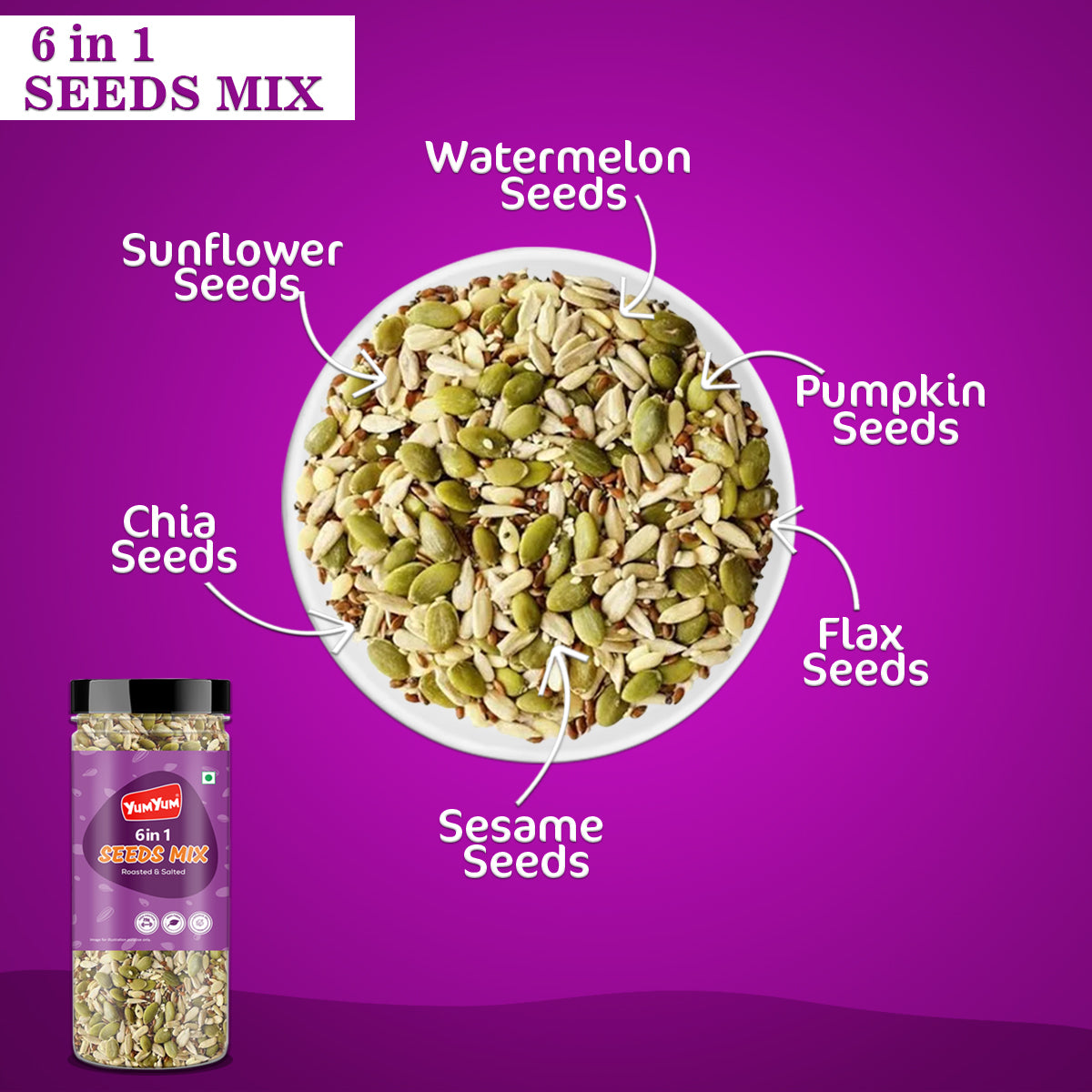 Yum Yum 6 In 1 Seeds Mix Jar  Grab2Buy Yum Yum Grab2Buy