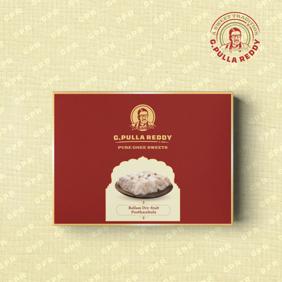 Pulla Reddy Dry Fruit Edible Rice Paper Sweet - Pootharekulu (Jaggery) 