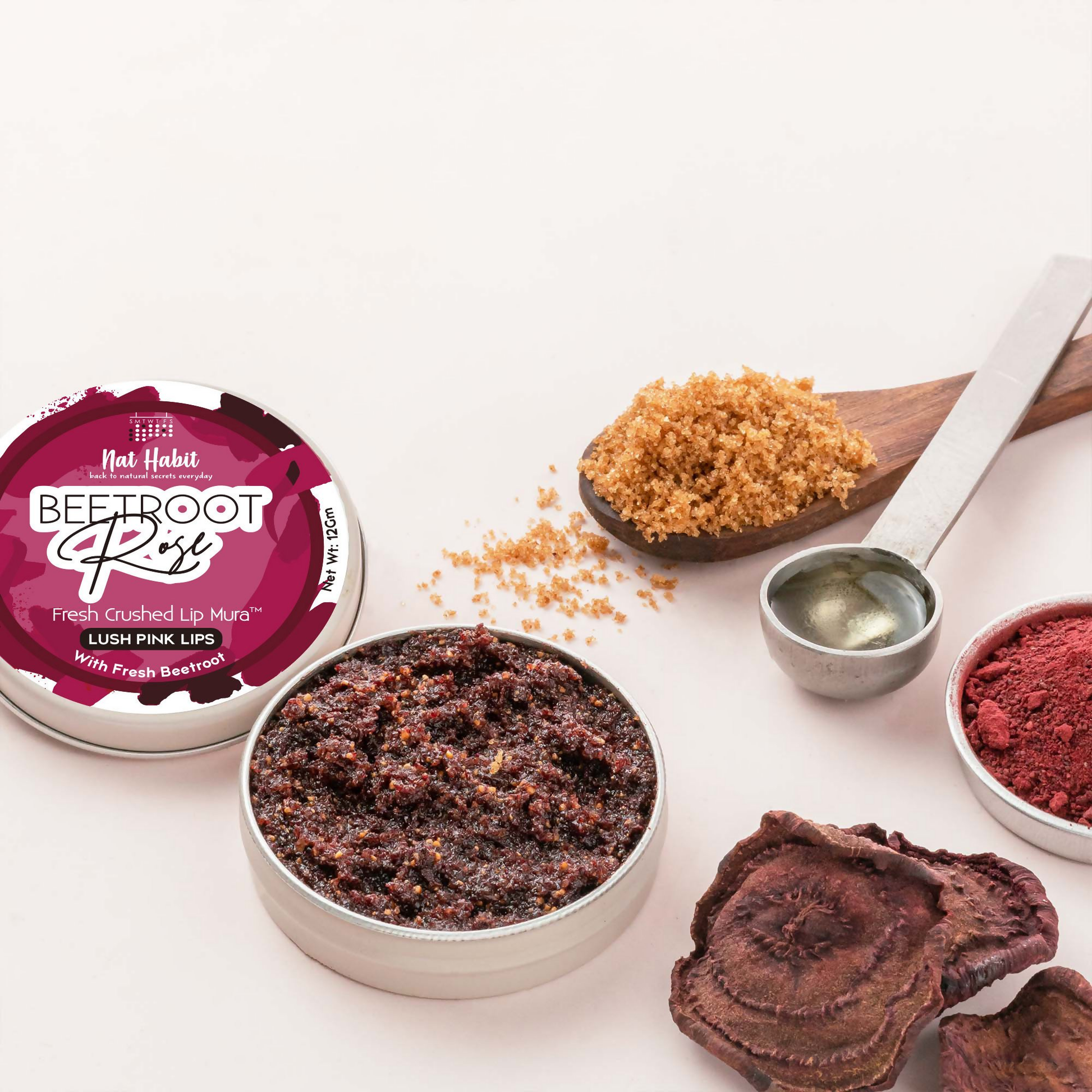 Nat Habit Beetroot Rose Fresh Lip Scrub 