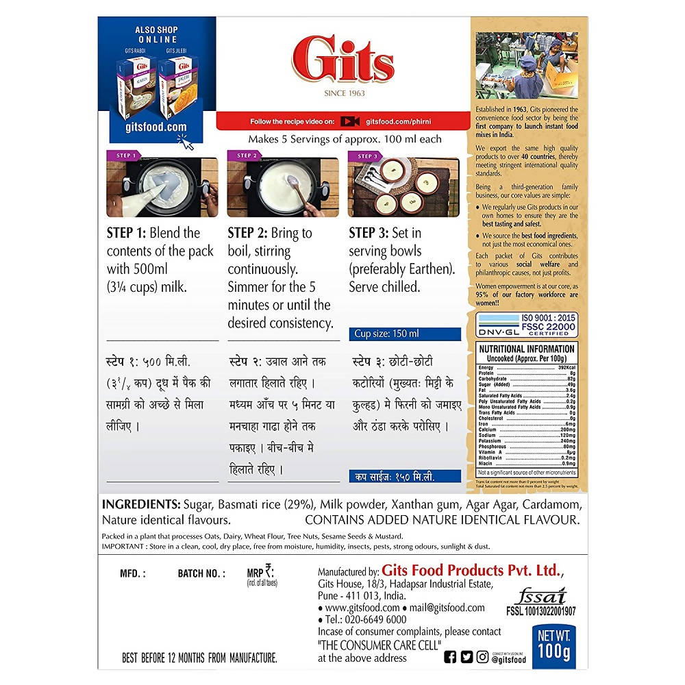 Gits Phirni Dessert Mix - Grab2buy