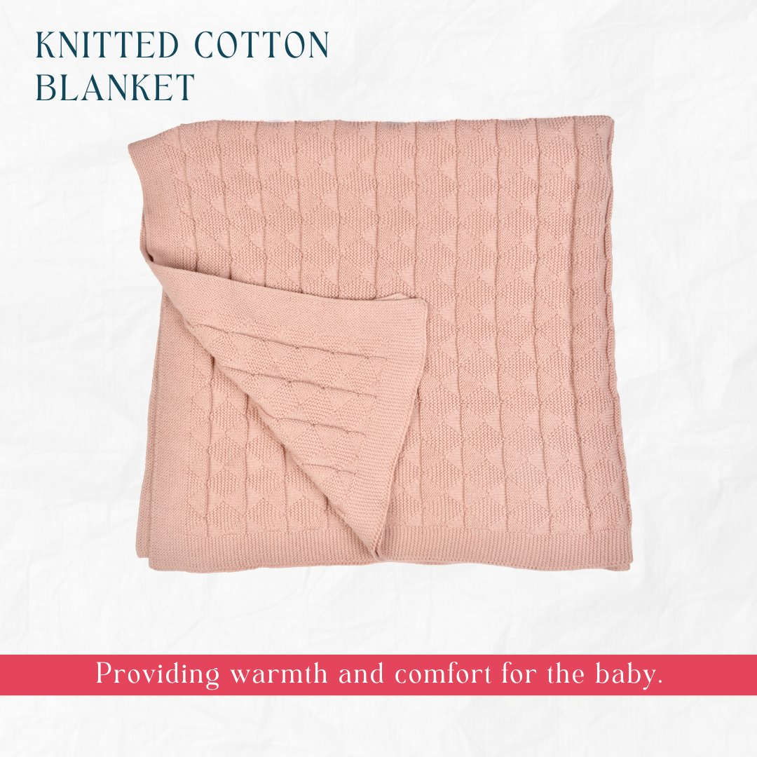 Nesta Toys Newborn Gift Set - Knitted Cotton Blanket, Zebra Plush Toy, Elephant & Car Teether