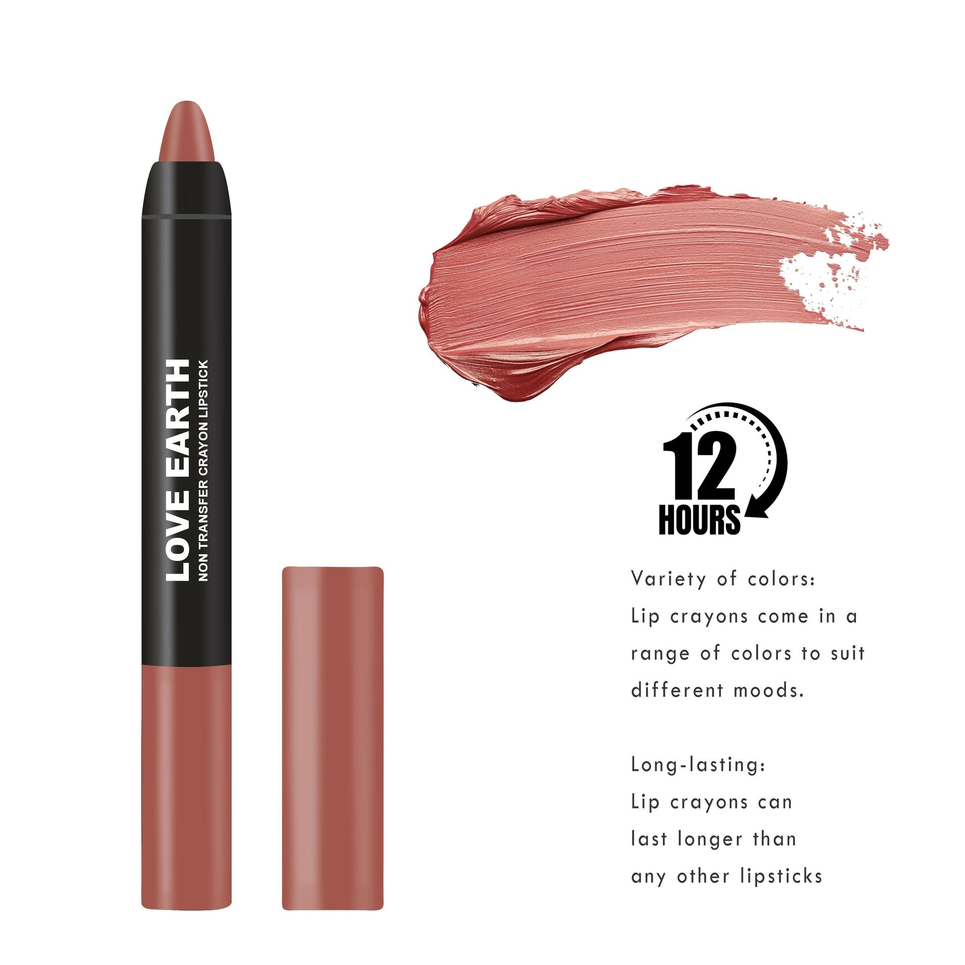 Love Earth Non Transfer Crayon Lipstick-Prunus 