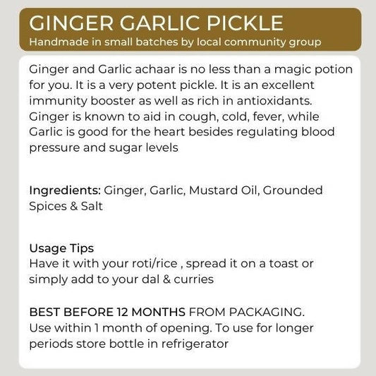 Organic Potli Ginger Garlic Pickle - Grab2buy