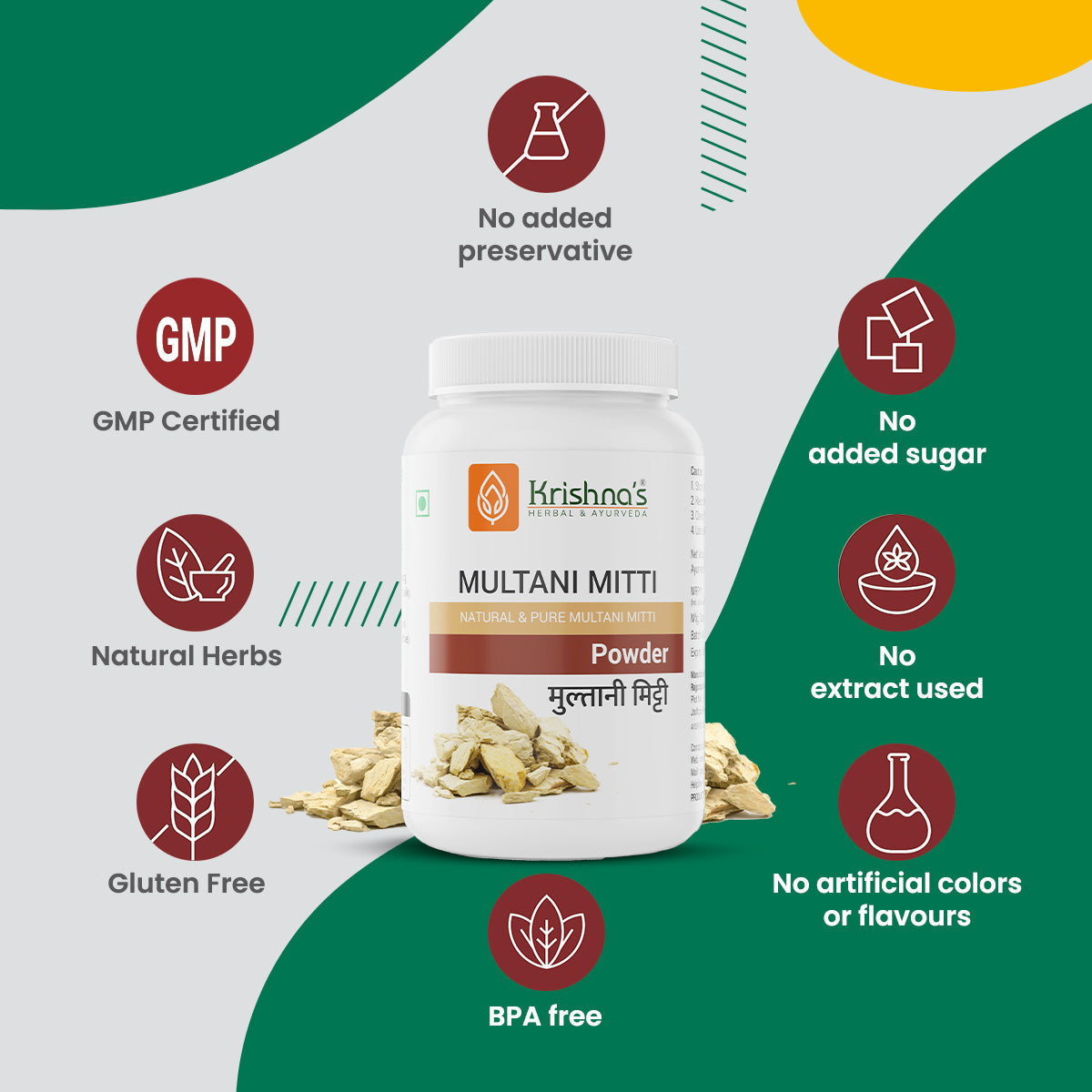 Krishna'S Herbal & Ayurveda Multani Mitti Powder 