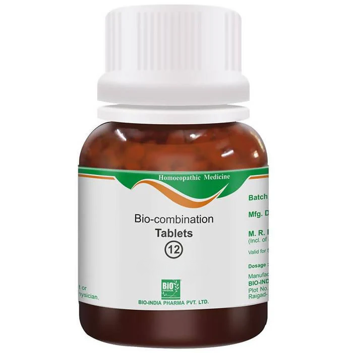 Bio India Homeopathy Bio-Combination 12 Tablets – Homeopathic Headache & Nervous Tension Biochemic Remedy 