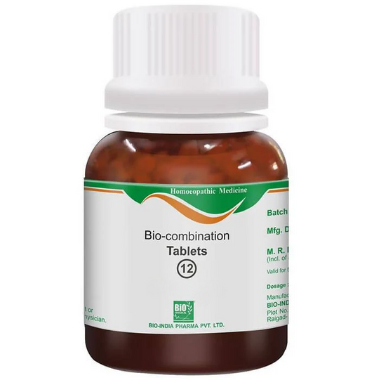 Bio India Homeopathy Bio-Combination 12 Tablets – Homeopathic Headache & Nervous Tension Biochemic Remedy 