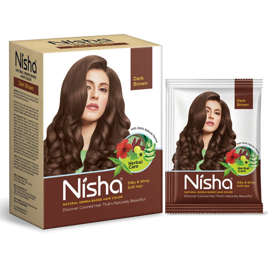 Nisha Henna Based Hair Colour for Women & Men Dark Brown
