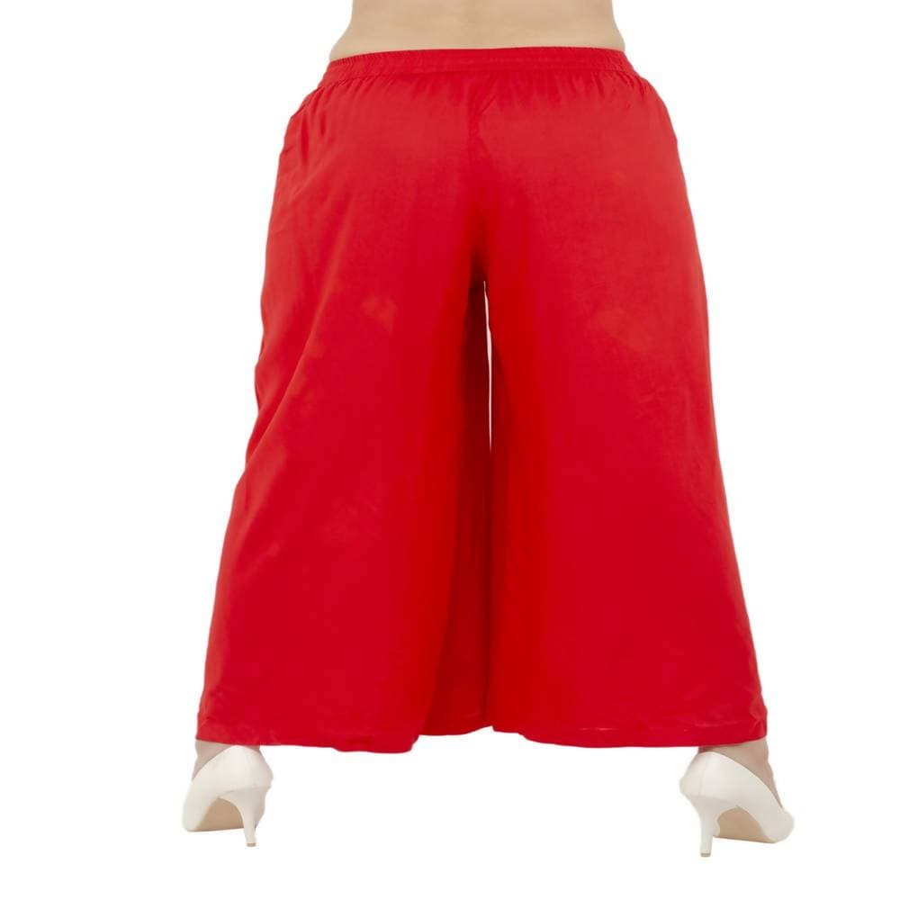Lagi Women's Red Solid Palazzo (PLZ03B) 