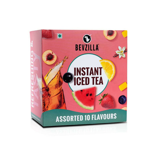Bevzilla Instant Iced Tea Powder - Assorted 10 Flavours 