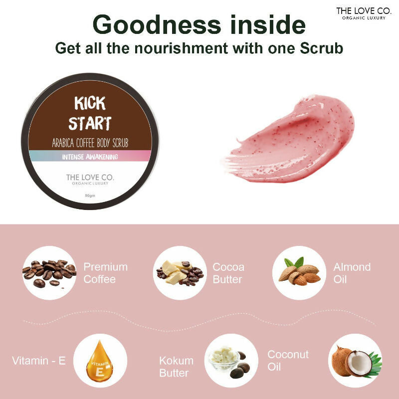 The Love Co. Kick Start Arabica Coffee Body Scrub  Grab2Buy The Love Co. Grab2Buy