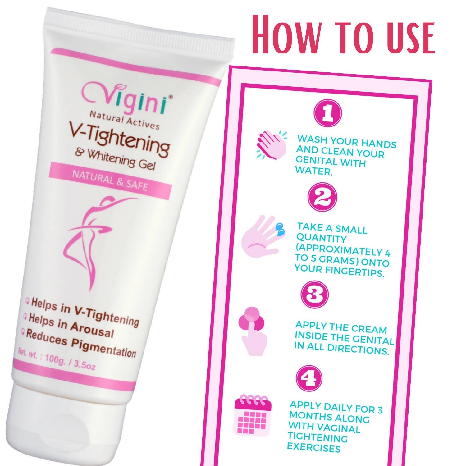 Vigini Natural Actives Vaginal V-Tightening Whitening Vagina Tight Moisturizer Lubricant Cream Gel  Grab2Buy Vigini Grab2Buy