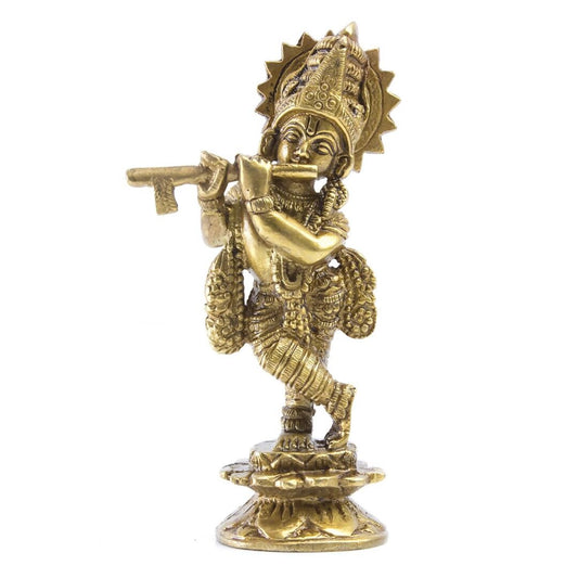 Mohan Joder Beautiful Elegant Brass Lord Krishna Statue - Grab2buy