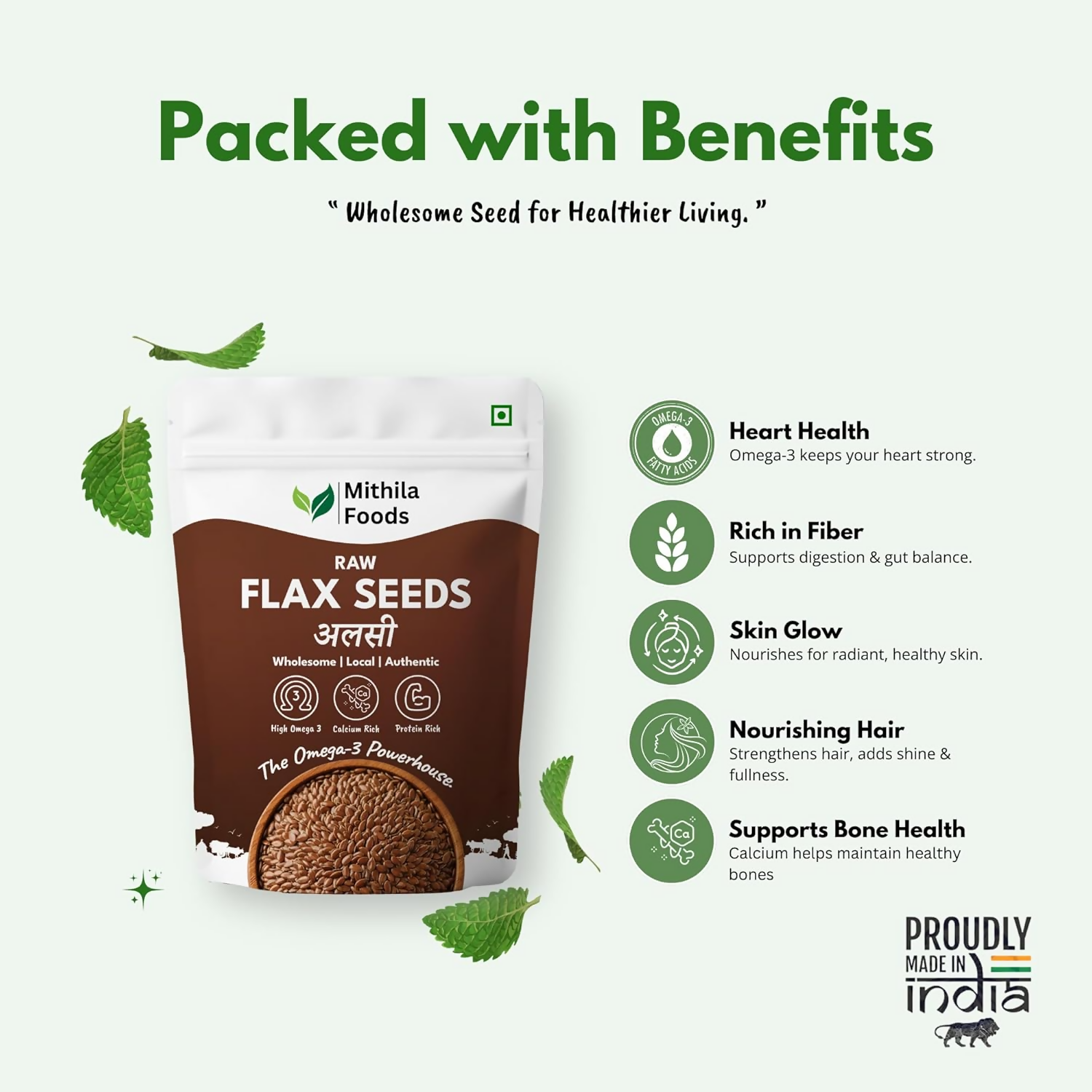 Mithila Foods Premium Flax Seeds Alsi Beej For Weight Loss, Hair Growth & Skin Care