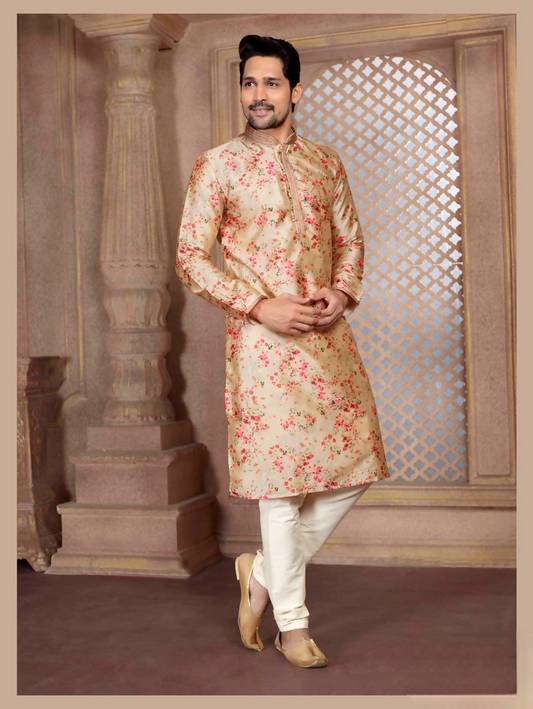 Joban Fashion Multicolor Art Silk Digital Print Kurta Pyjama