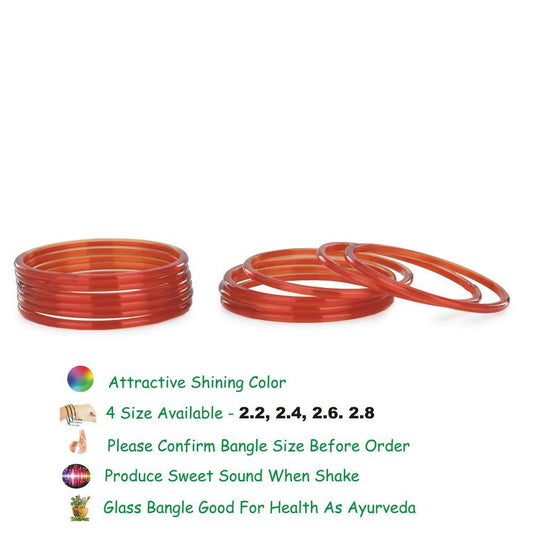 Afast Shining Red Glass Wedding, Party, Daily Use Bangle Set, Set Of 12 - Grab2buy