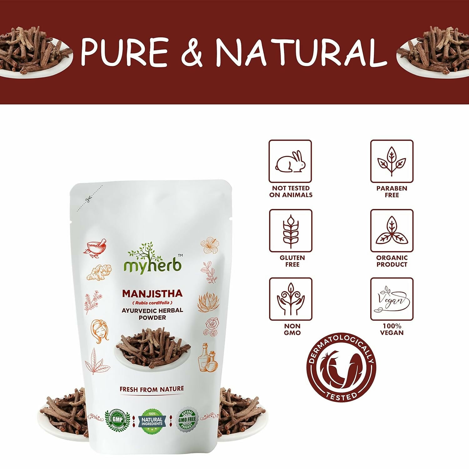 Myherb Pure Natural Organic Manjistha Powder 