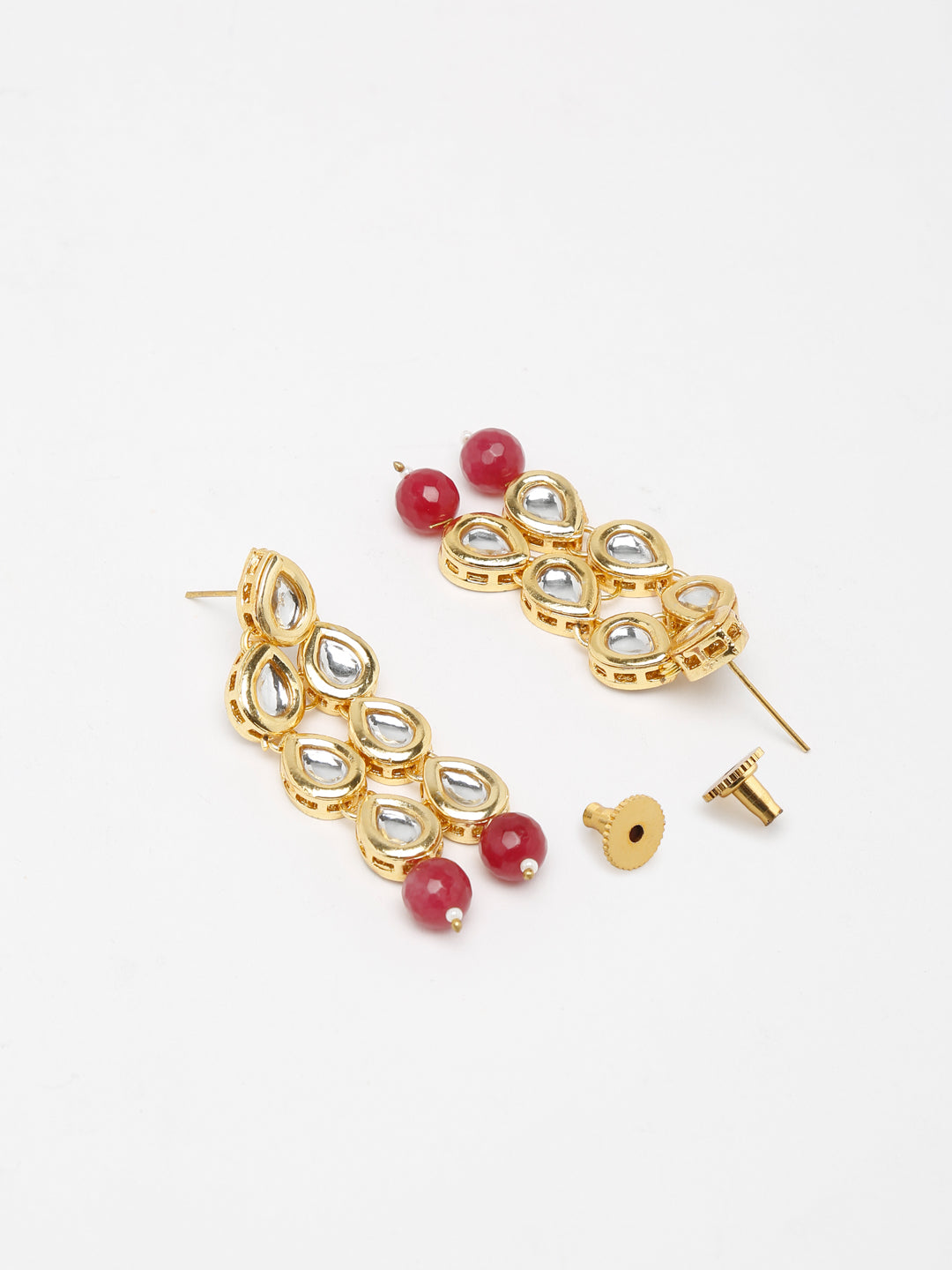 Stone Kundan Earrings - Ruby Raang - Grab2buy