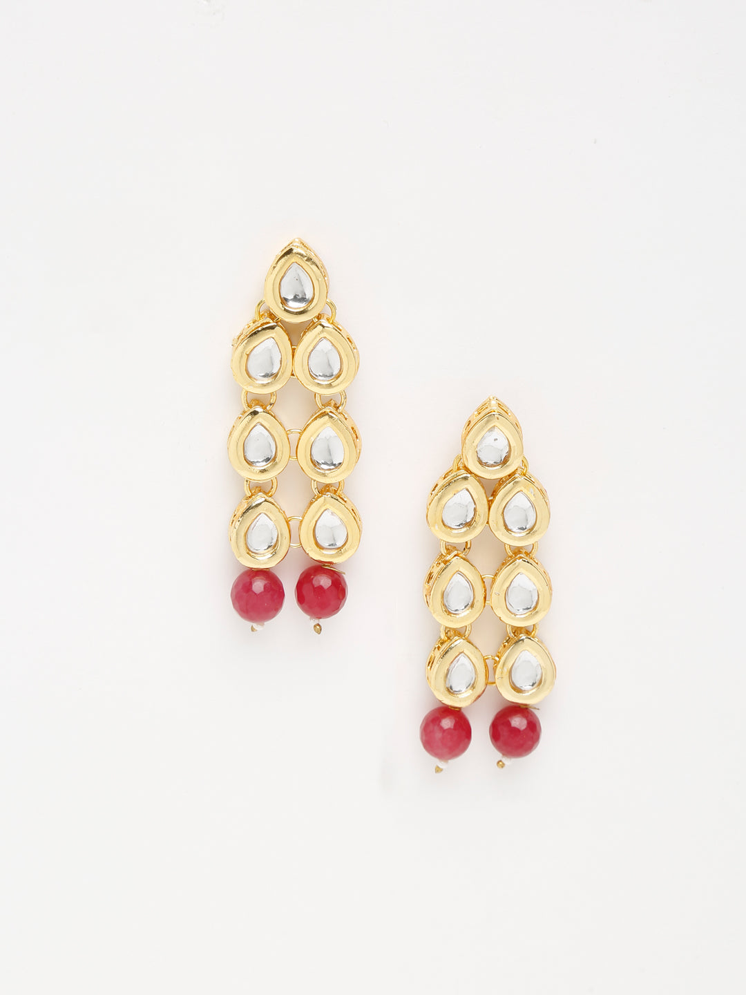 Stone Kundan Earrings - Ruby Raang - Grab2buy