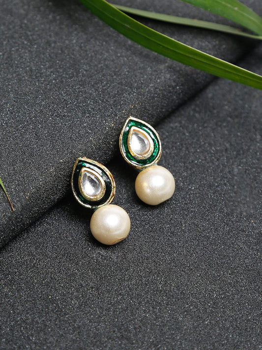 Kundan Studs - Ruby Raang