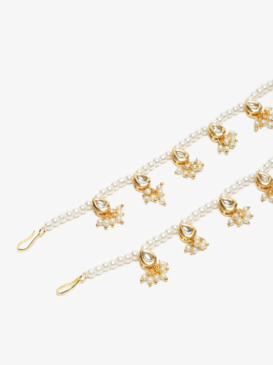 Women's White Gold Pearl Anklets - Ruby Raang - Grab2buy