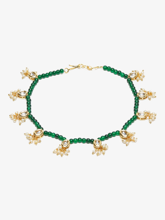 Women's Set Of 2 Green Anklets - Ruby Raang - Grab2buy