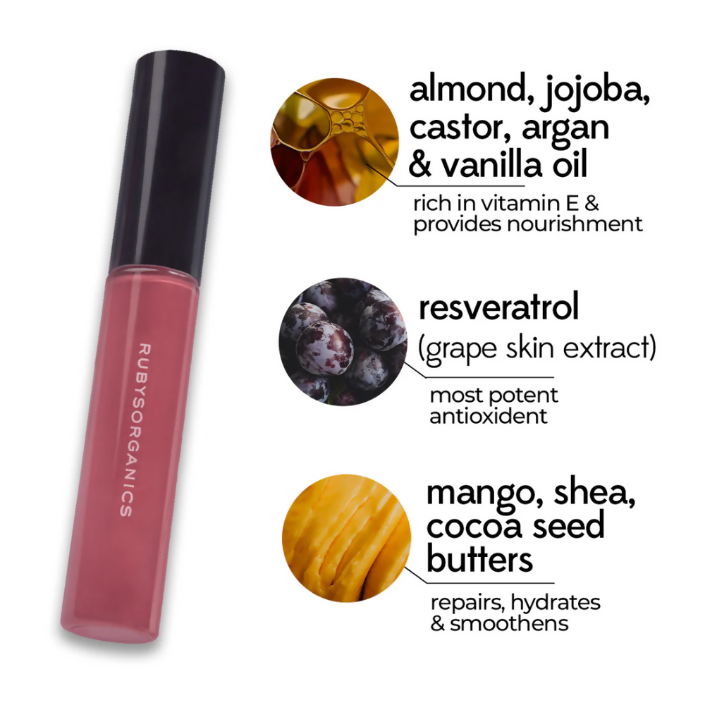 Ruby's Organics Lip Oil Gloss - Malibu
