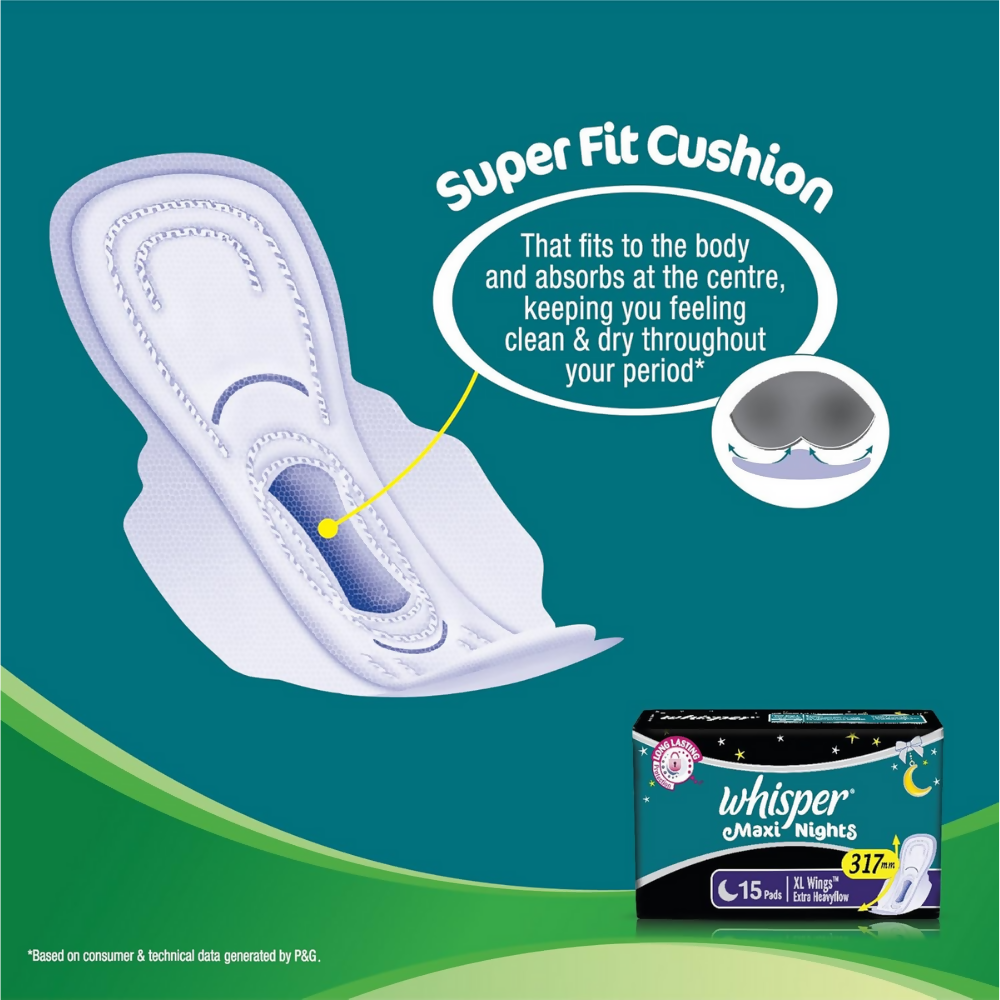 Whisper Maxi Nights Sanitary Pads for Women, XL  Grab2Buy Whisper Grab2Buy