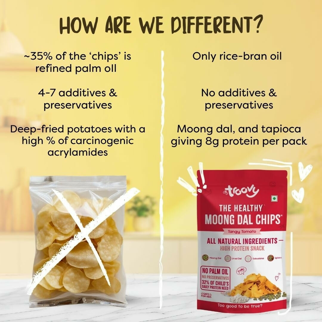 Troovy Healthy Tangy Tomato Moong Dal Chips  Grab2Buy Troovy Grab2Buy