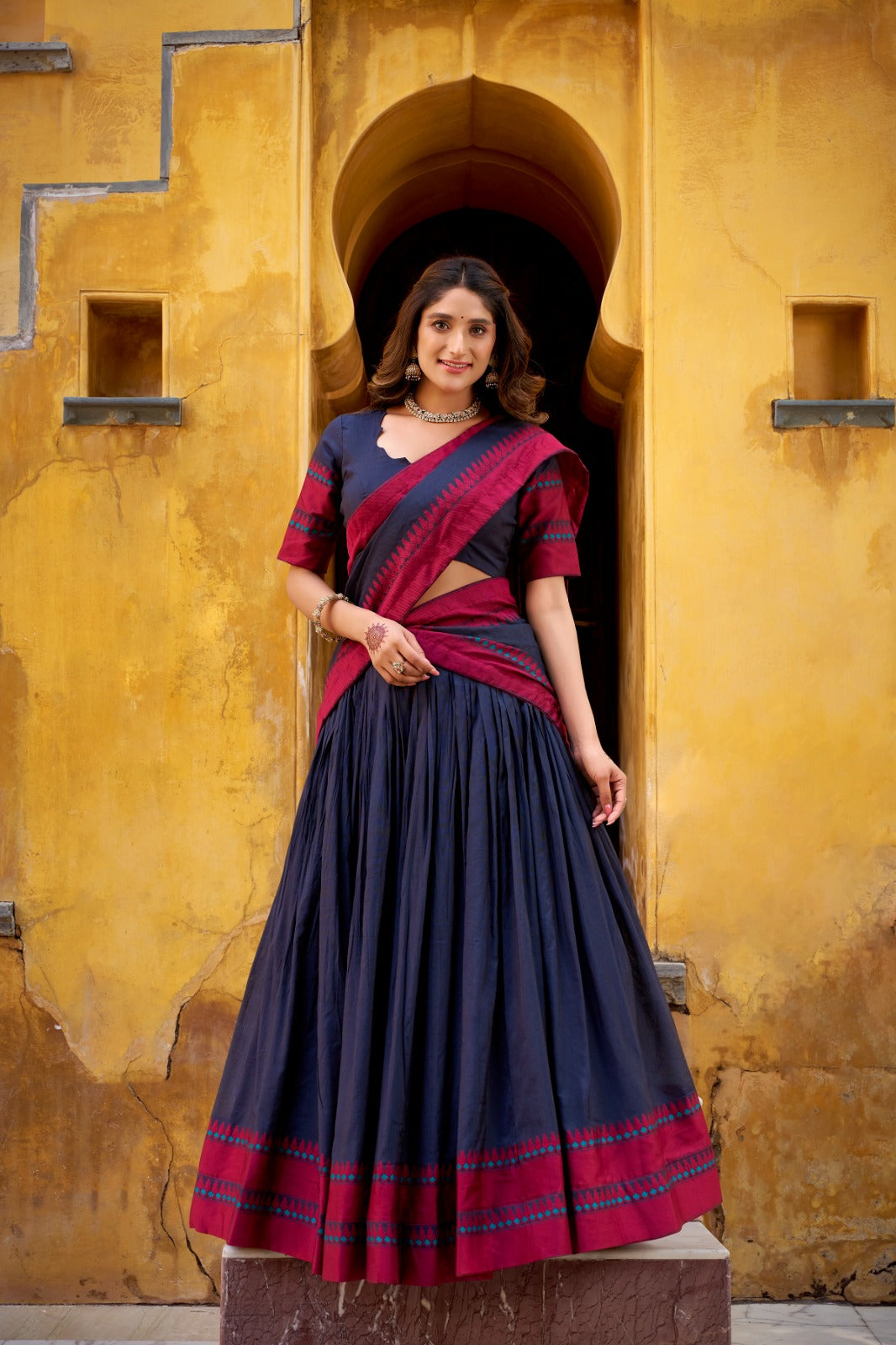 Evanik Pure Chanderi With Thread Work Lehenga Choli