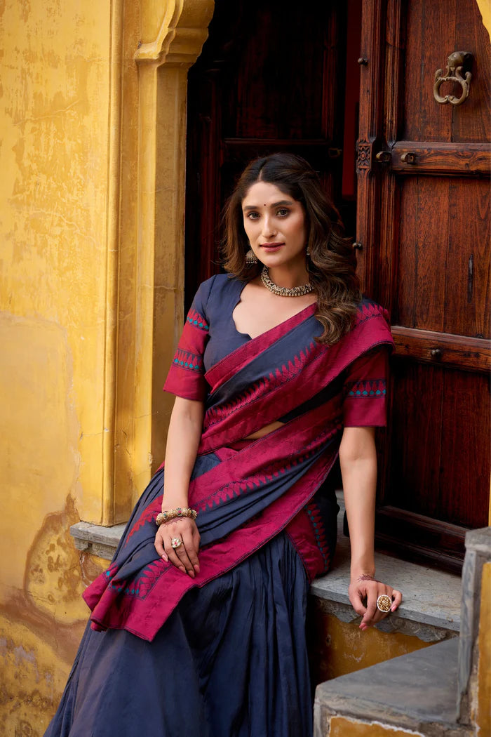 Evanik Pure Chanderi With Thread Work Lehenga Choli