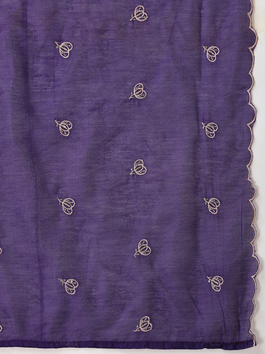 Hand Embroidered Kurta With Pant & Embroidered Dupatta, Purple - Hiral Fashion