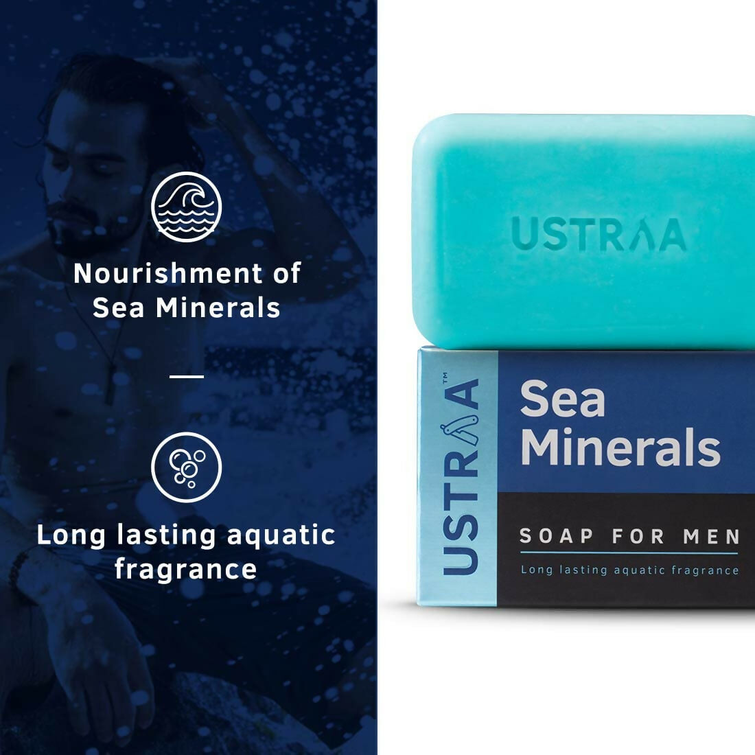 Ustraa Deo Soap For Men - Neem and Green Clay, Sea Minerals, & Activated Charcoal  Grab2Buy Ustraa Grab2Buy