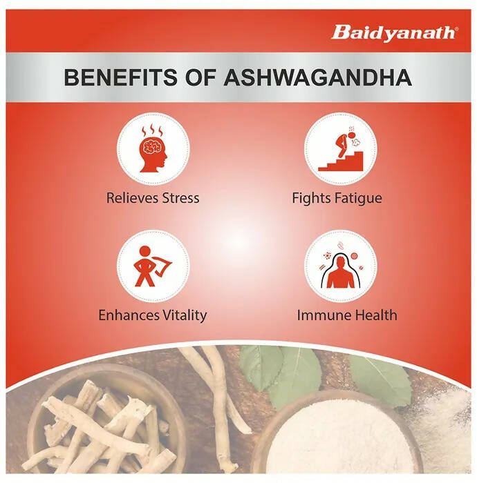 Baidyanath Kolkata Ashwagandha Tablets | Classical Ayurvedic Adaptogen for Stress & Vitality 