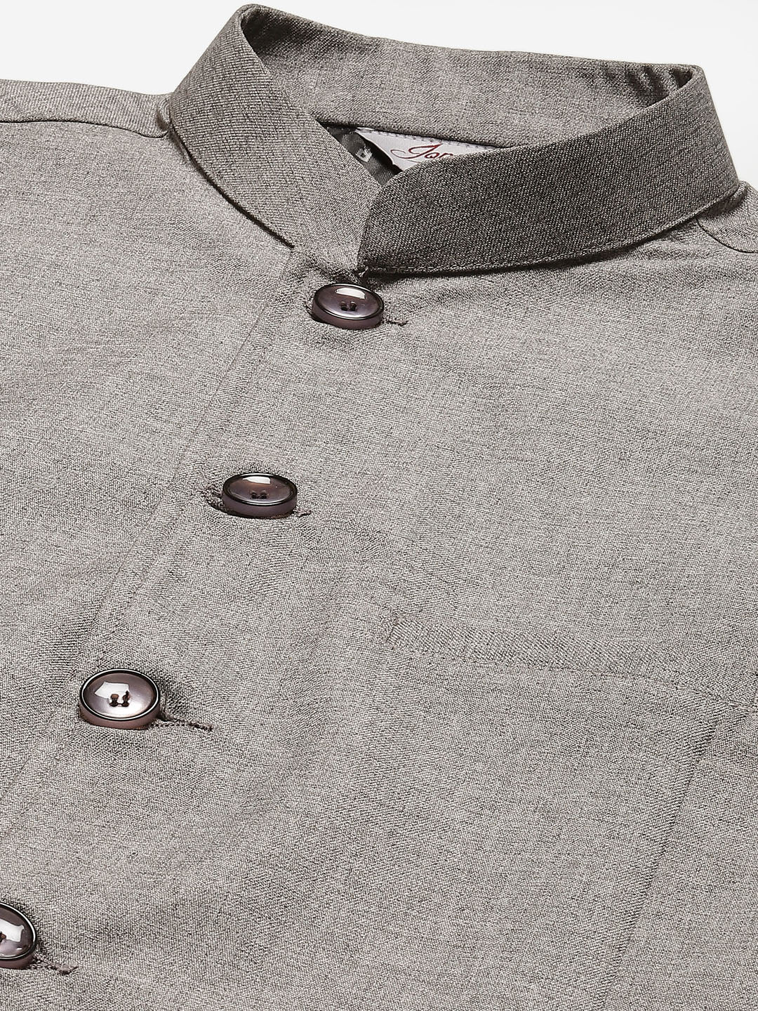 Jompers Men Grey Solid Nehru Jacket