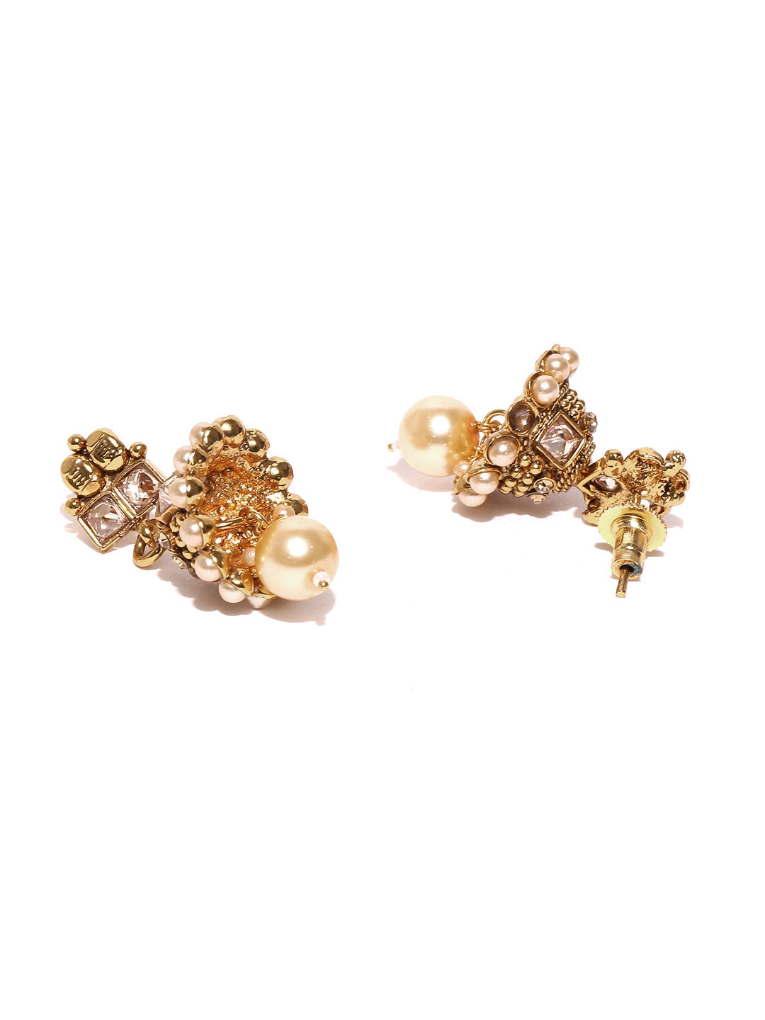 Priyaasi Women Kundan Beads Pearls Gold Plated Jewellery Set - Grab2buy