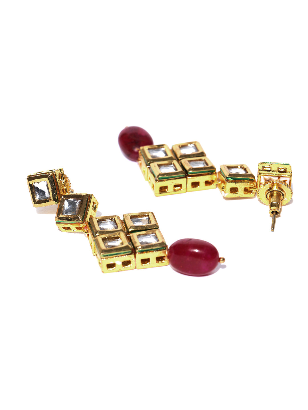 Priyaasi Women Kundan Ruby Gold Plated Jewellery Set - Grab2buy