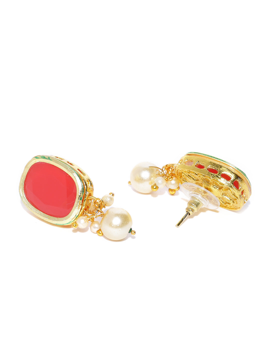Priyaasi Women Multi-Color Stones Pearls Kundan Gold Plated Jewellery Set - Grab2buy