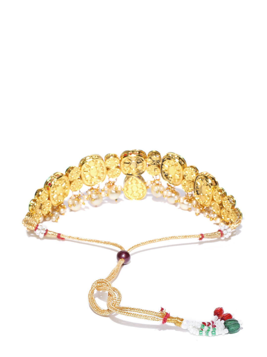 Priyaasi Women Multi-Color Stones Pearls Kundan Gold Plated Jewellery Set - Grab2buy