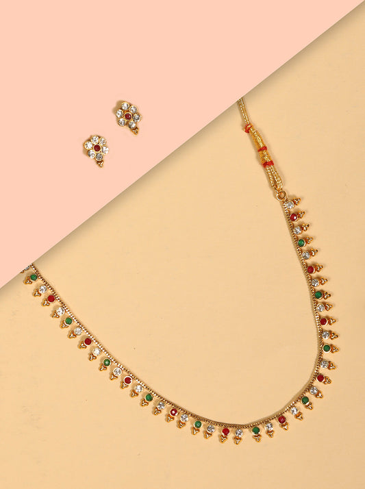 Priyaasi Women Multicolor Stones Gold Plated Jewellery Set - Grab2buy