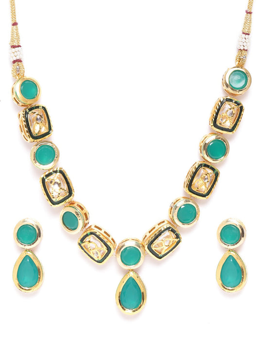 Priyaasi Women Turquoise Blue Stones Jewellery Set - Grab2buy