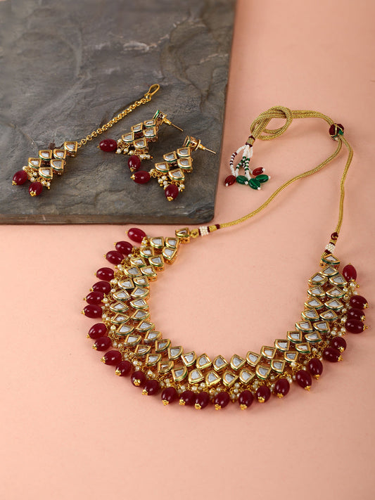 Priyaasi Women Kundan Gold Plated Jewellery Set - Grab2buy