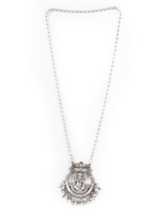 Priyaasi Women Ghungroo Silver Plated Temple Jewellery Set - Grab2buy