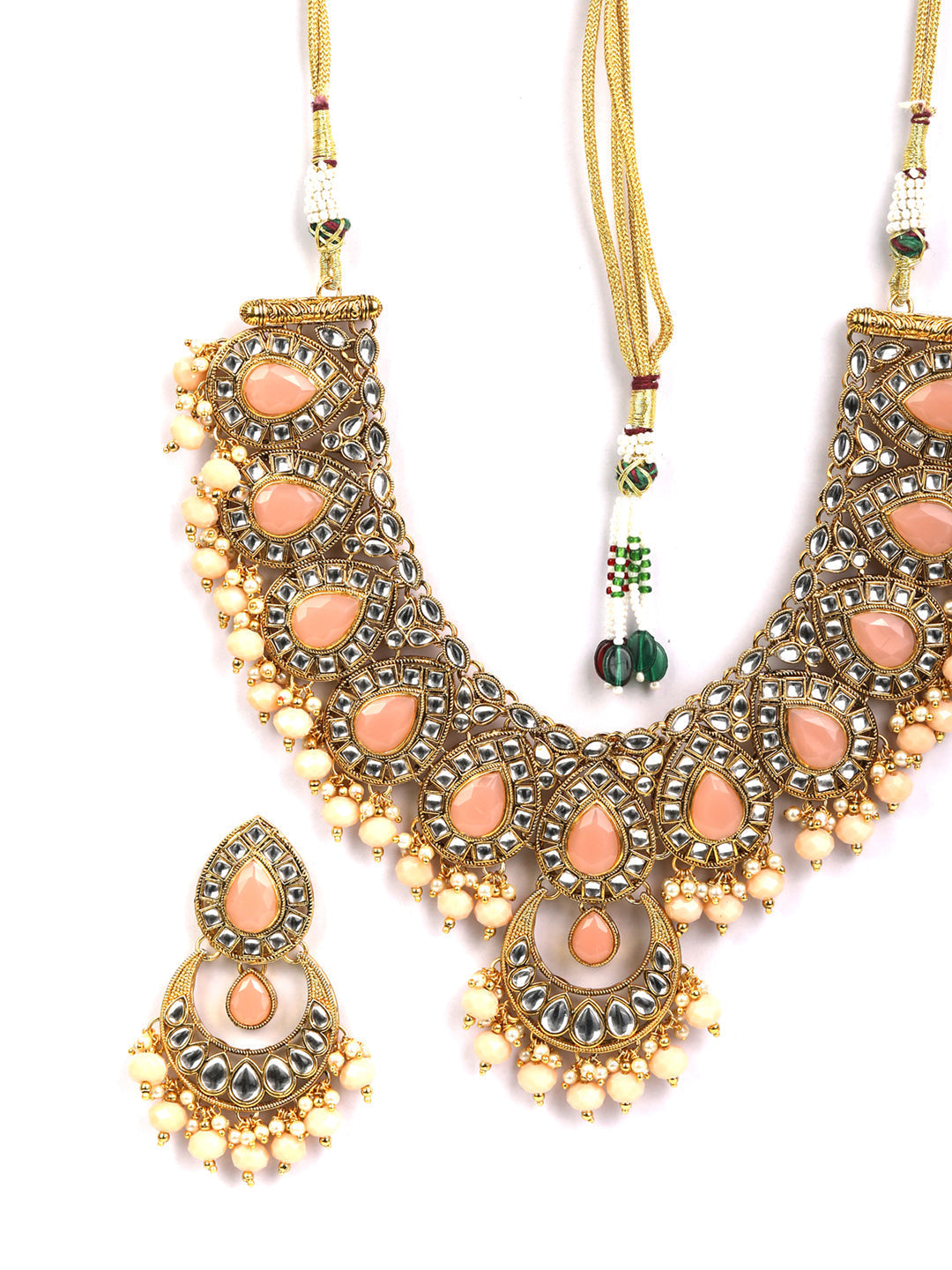 Priyaasi Women Pink Gold Plated Jewellery Set - Grab2buy