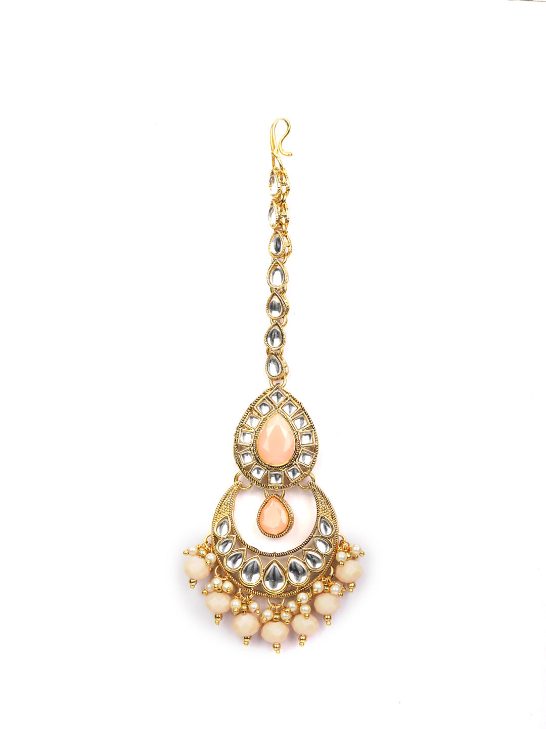 Priyaasi Women Pink Gold Plated Jewellery Set - Grab2buy