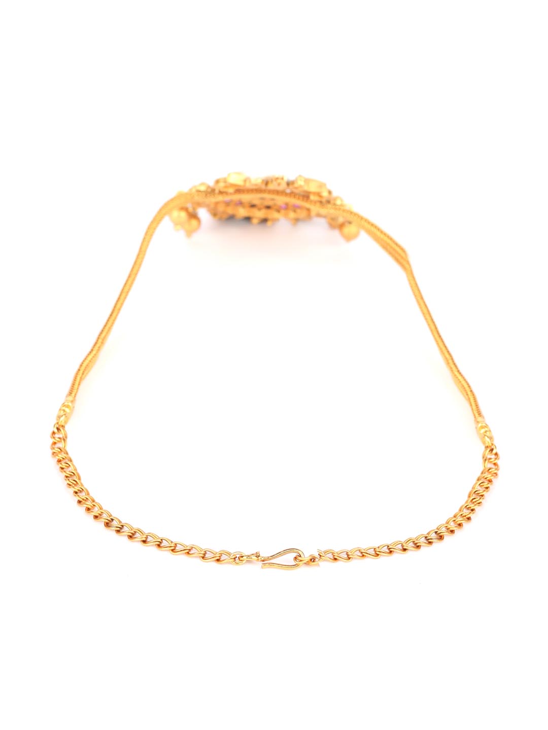 Priyaasi Women Kemp Stones Gold Plated Floral Jewellery Set - Grab2buy