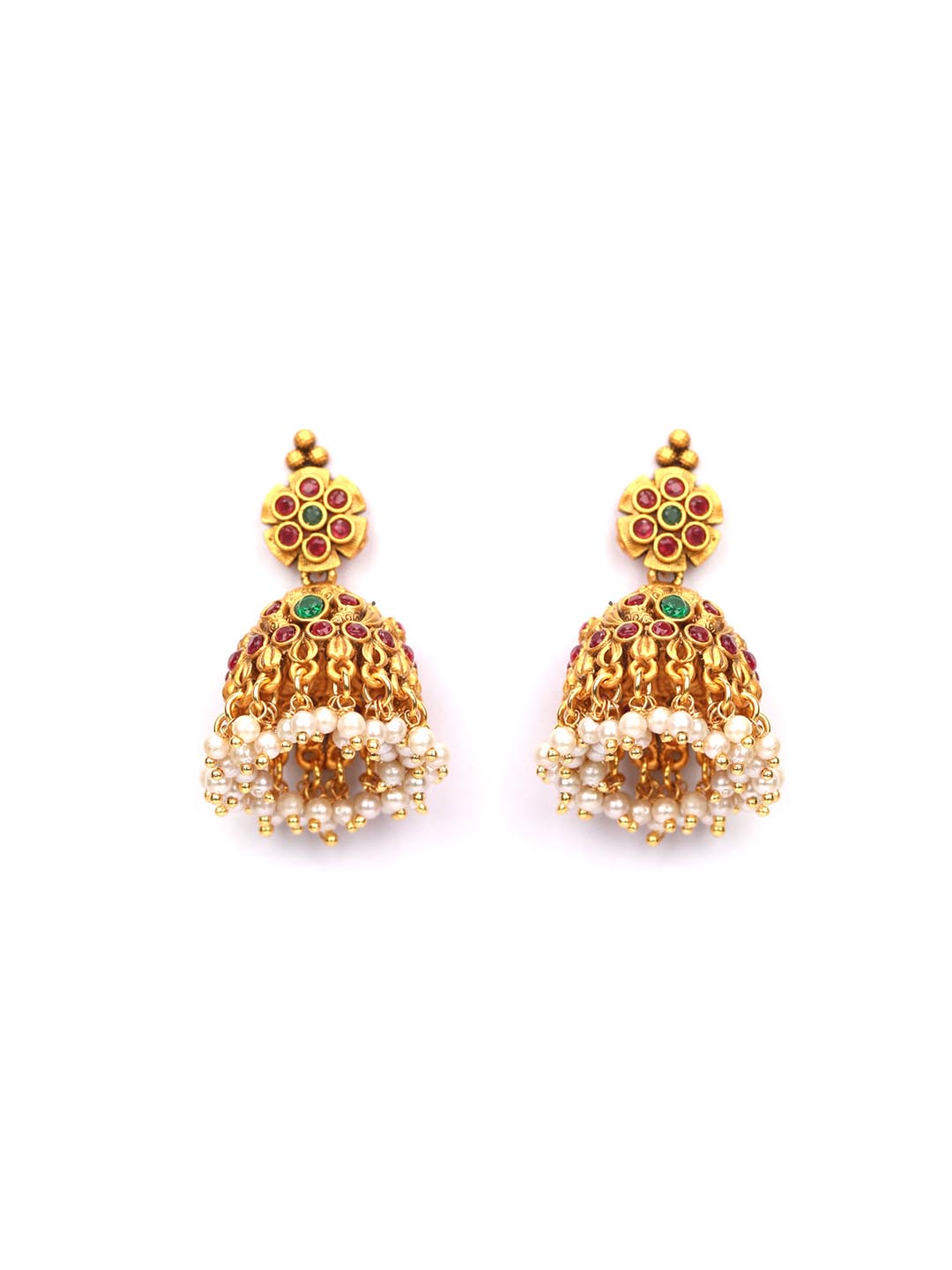 Priyaasi Women Multi-Color Kemp Stones Gold Plated Peacock Jewellery Set - Grab2buy